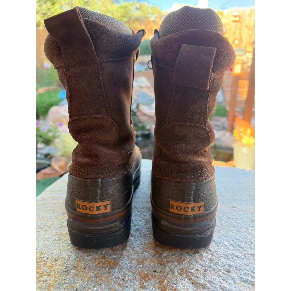 Rocky 7738 Mens Brown Thinsulate Insulated Leather Duck Boots Size 9